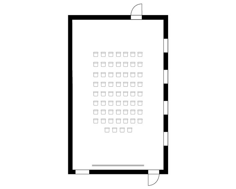 Skizze Seminarraum Edelweiss Kino-Bestuhlung