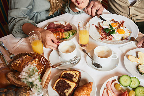 Frühstückstisch von oben